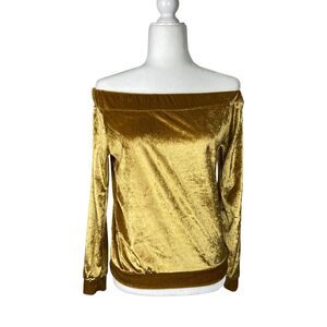 Velvet Gold Long Sleeve Off Shoulder Blouse